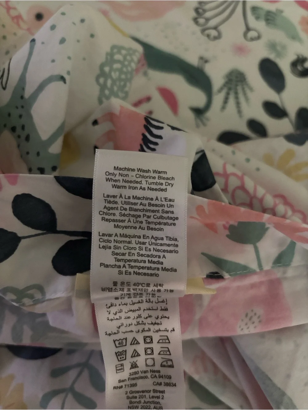 Pottery Barn Sasha’s Garden Organic Cotton Duvet Cover & 2 Shams Full/Queen